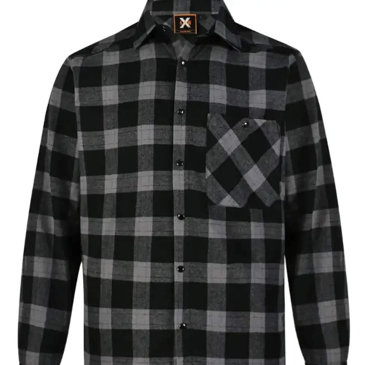 Picture of Winning Spirit, Unisex Classic Flannel Plaid LS Shirt - Black Moss Size 5XL